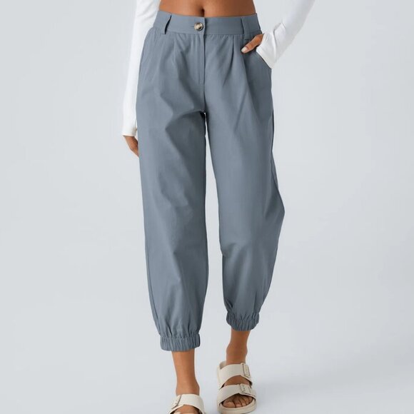 NEW Halara Mid Rise Casual Cotton Joggers Sea Fog Blue Women's Size Medium - Picture 1 of 9